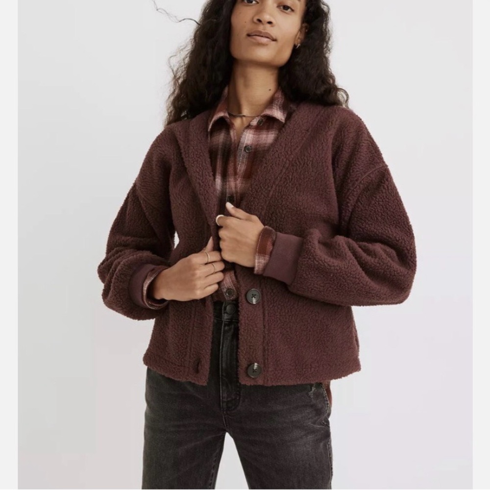 Madewell (Re)sourced Fleece Cropped Cardigan